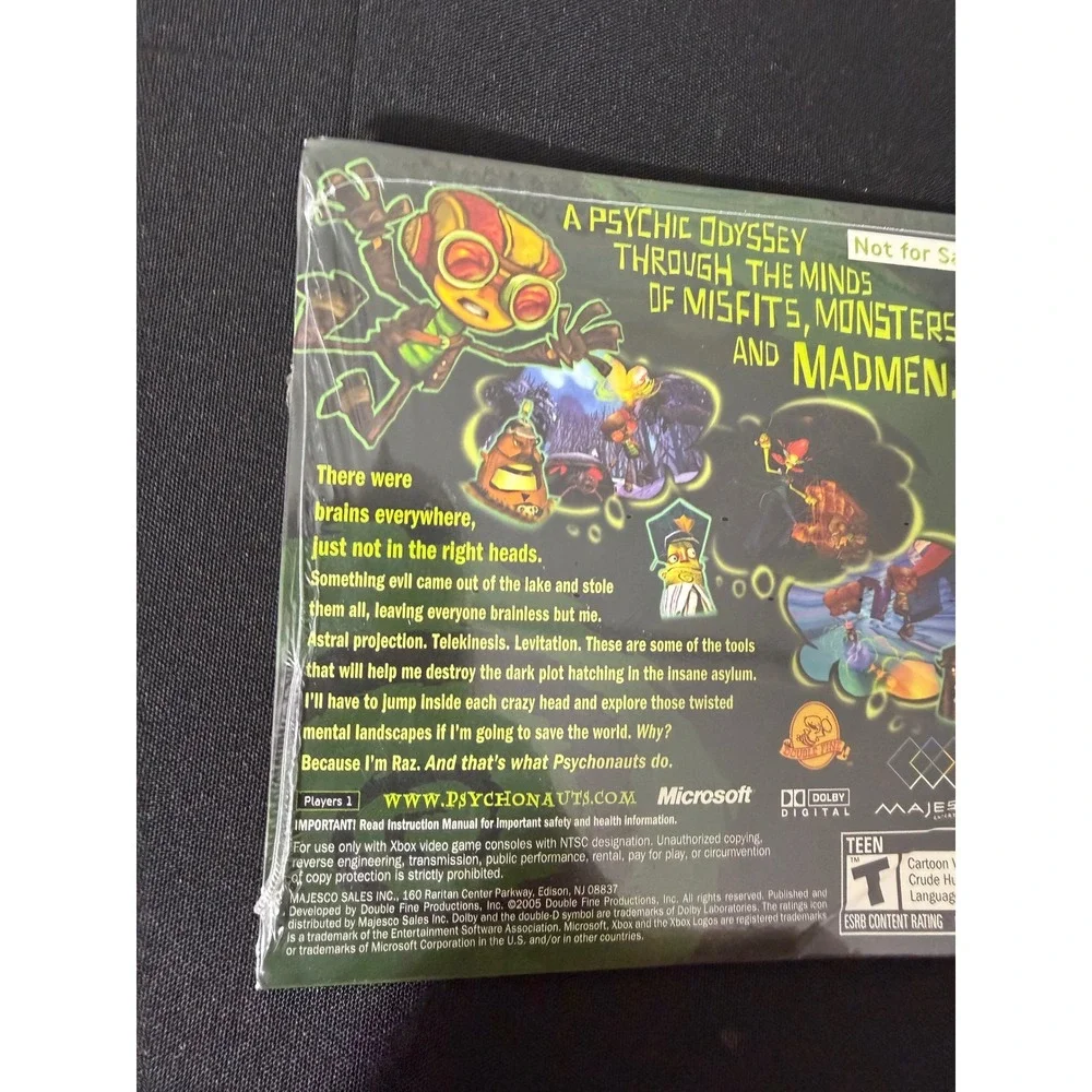 Xbox Psychonauts Demo Disc NTSC Green New Sealed Rare Promotional Not For Sale